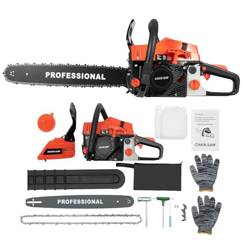 58cc Chainsaw Gas, 2-Stroke Handed Petrol Chainsaws, 20 Inch Gas