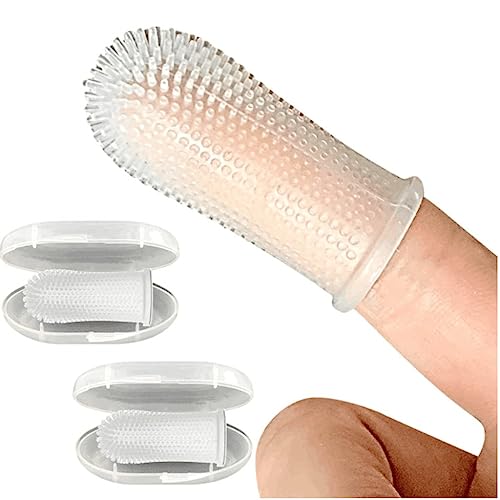 Conjunto de escovas de dentes para cães (4 pacotes), kit de escova de dentes de dedo 360º, cerdas to