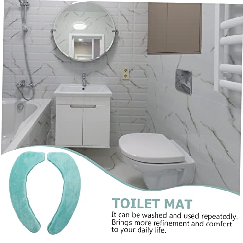 Artibetter 2 Paar Toilettenvorleger Toilettensitzkissen Toilettensitzbezug Toilettendeckelbezug Gepolsterte Toilette Länglicher Toilettenwärmer Selbstklebender Toilettenbezug – Bild 8