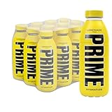 PRIME Hydration Lemonade, Bebidas deportivas, Electrolitos mejorados para reponer líquidos, 250 mg de BCAA, vitaminas B, antioxidantes, bajo contenido en azúcar, 16,9 fl oz, paquete de 12