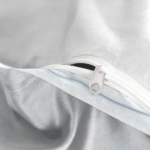 Housse de couette parure de lit lit 260x220 fermeture éclair tissu microfibre - 8