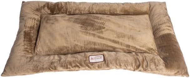 HomeStock Large Velvet Dog Bed - Rectangular Pet Mat with Cushion - Soft Washable Cover - 27x19x2
