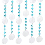 PH PandaHall 98cm Runde Natürliche Muschelketten Capiz Muschelkette mit Blauen Glasperlen Meer Muschel Girlanden Stränge für Hochzeit Zuhause Türöffnung Dekoration