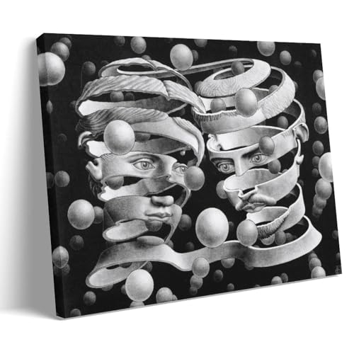 Impression sur toile Bond of Union de M.C. Escher, œuvre murale d'exception 60 x 90 cm