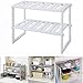 Ripiani Espandibile da Cucina Scaffale portaoggetti regolabile a 2 ripiani espandibile sotto il lavandino Scaffale Organizer Sottolavabo Mensola Portaoggetti Estendibile da 38 a 69 cm (Bianco)