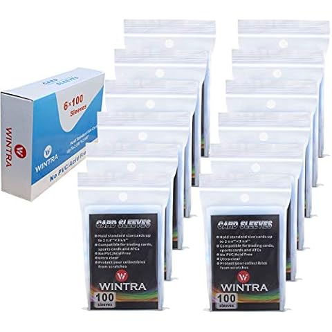 WINTRA 1200 Count Ultra Clear Penny Card Sleeves,Soft Card Protectors for Baseball Cards, Sleeved Trading Cards Cover