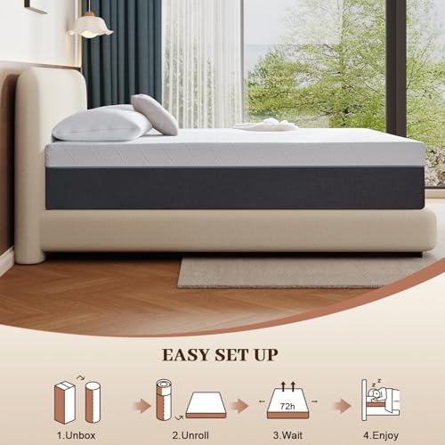Lukace 8 Inch Twin Mattress No Fiberglass Gel Memory Foam Mattress for Back Pain, Relieve Pressure with Medium Firm Support & Motion Isolation, Certified Safe Materials, 75" L x 38" W — view 6