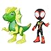 Spidey and his Amazing Friends Marvel Dino-Webs, Miles Spin Morales & Marvel's Electrosaurus Action Figures, Super Hero Toys for Kids Ages 3 and Up