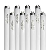 Konideke 24 Inch F17T8/865 Fluorescent Bulb Daylight 6500K, 17 Watt T8 Light Bulb, 2 Foot Fluorescent Light Bulb, 1460 lumens, G13 Medium Bi-Pin Cap 8 Pack