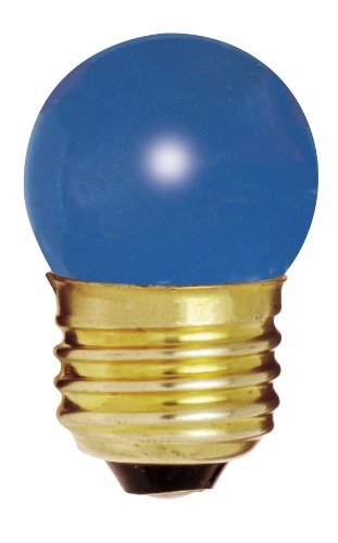 Satco S4508 120V 1/Card Medium Base 7.5-Watt S11 Incandescent Lamp, Ceramic Blue #TOP20