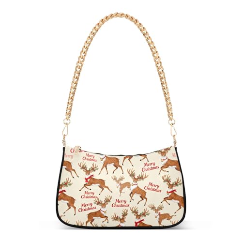 Sac à main tendance marron chaîne d'élan pour ranger vos essentiels à Noël