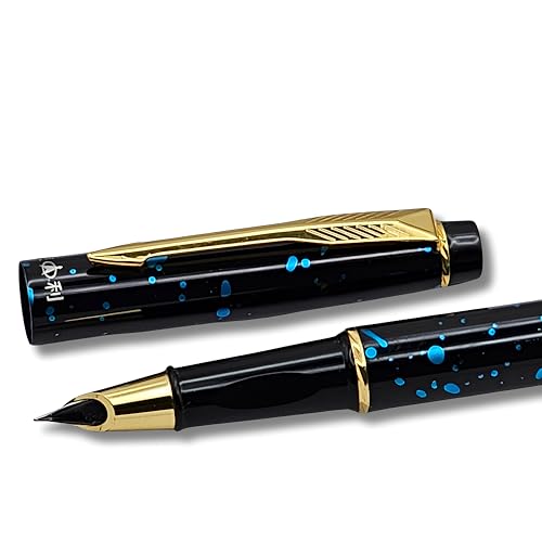 Image of Venti Fountain Pen - Metal Luxury Pen, Schmidt Nib (Medium), Best Pen Gift Set for Men & Women, Professional, Executive, Office, Nice Pens,Return Gift (F621-Marble Blue)