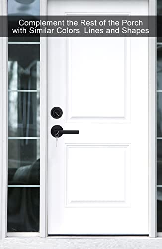 Goldenwarm Keyed Alike Black Door Handle With Deadbolt, Round Contemporary Matte Black Exterior Door Lock Set With Deadbolt, Heavy Duty Zinc-Alloyed Front Entry Door Locksets With Deadbolt(1 Pack) #TOP3