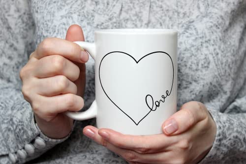 Mug avec cœur noir et blanc 283,5 g Cover