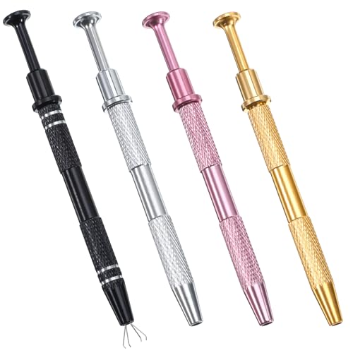 4 Pcs Piercing Ball Grabber Tool, Piercing Assistant Pen Diamond Claw Tweezers Piercings Tools,Septum Ball Screw Tool Stainless Steel Pearl Grabber Pick up Tools Prong Holder for Changing Jewelry