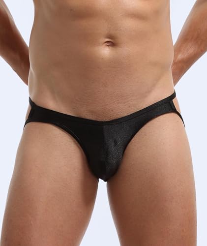 Men's Cut Out Thong Brief with Pouch Low Rise Sexy Breathable Shorts Underwear Hollow Out See Through Panties Lingerie2