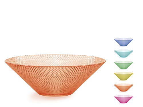 H&H Glow Set 6 Coppe, Vetro, Colori Assortiti, 24Cm