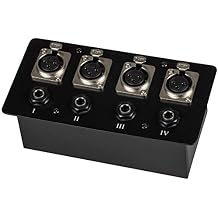 قطع غيار أرضية سريعة / صندوق مرحلة التركيب السطحي مع أربعة XLR أنثى وأربعة 1 / 4 TRS رافعات نسائية