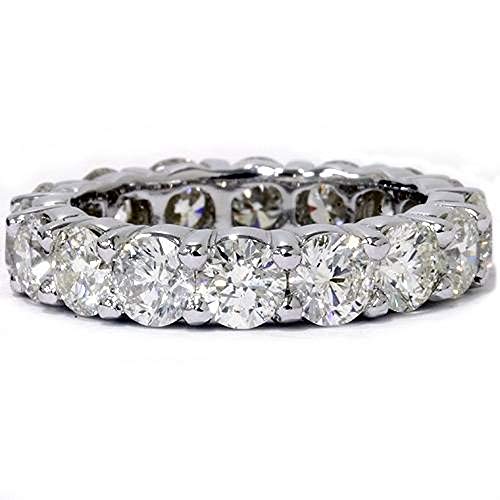 P3 POMPEII3 5ct Prong Diamond Eternity Ring 14K White Gold Wedding Band