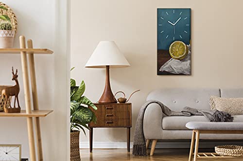 Horloge sur Toile Silencieuse sans Tic Tac pour Chambre Image Fruits Lemons Art