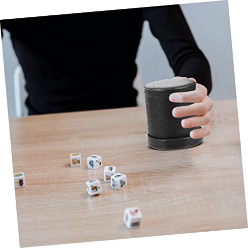 Toyvian Dice Game Cup 1 Set Silent Leather Sieve Cup plastic bar dice game vintage dice cup Bar Dice Cup - Image 2
