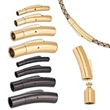 Matériau de qualité - Ces fermoirs pour cordon en cuir sont fabriqués en acier inoxydable de haute qualité, qui sont solides et durables, pas facile de se casser, avoir une surface lisse, sont légers et adaptés à une utilisation à long terme