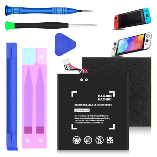 [5180 mAh] HAC-003 Battery Replacement Compatible with Nintendo Switch Console Handhold HAC-001, High Capacity Nintendo Switch Battery with Installation Tools Kit