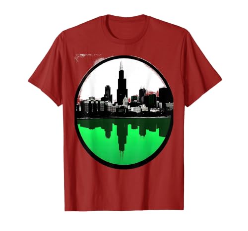 Chicago Green River Dye Illustration T-Shirt, Men, Cranberry Red, Small