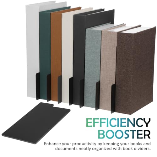 BESTOYARD 20 Stück Teiliges Schwarze Vinyl Buchtrenner mit Beschreibbaren Index Tabs Langlebige Trennwände für Bücher Schallplatten Comic Alben und Fotos Praktische Regalteiler für Flexible