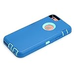 AICase iPhone 6 Case, iPhone 6S Case [Heavy Duty] Built-in Screen Protector Tough 3 in 1 Rugged Shockproof Cover for Apple iPhone 6/6S (Ocean Blue/Aqua Blue) - Image 2