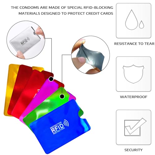 BLMHTWO 10 Stück KreditkartenhüLle, RFID Blocker KartenhüLle Buntes RFID Abschirmung HüLle ec Karten SchutzhüLle für Kreditkarten FüR Damen und Herren, GeldböRse, Reisepass