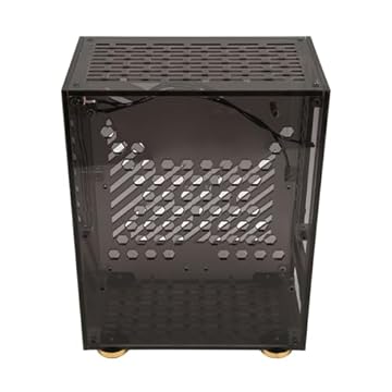 Chassi De Computador, Mini-itx Case 4.3l Painel Acrílico Transparente Para 1u Power 2.5in Ssd Almofadas De Pé De Amortecimento De Resfriamento De 360 graus(preto)