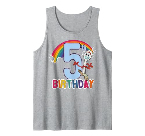 Débardeur Toy Story 4 Forky Anniversaire 5 Ans Arc-en-Ciel pour Enfant