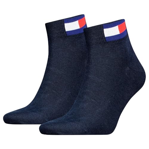 Tommy Hilfiger Unisex Quarter Socken, Navy, 43-46 EU