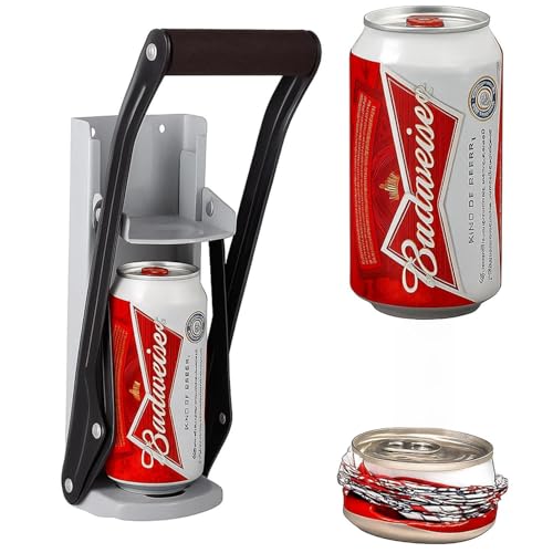 16oz Can Crusher | Crushes Cans Up To 500ml | Including Beer Cans | Wall fixing | Screws Included - Easy To Screw On | Soft Foam Comfortable Handle | Easy To Pull Down | Complete With Bottle Opener