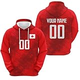wieween Sudadera con capucha personalizada del equipo nacional de fútbol para hombres, S