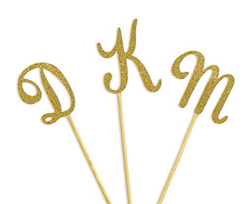 Darling Souvenir, Custom Initials Wedding Cupcake Toppers, Personalized Party Dessert Decorations - Pack Of 20 #TOP3