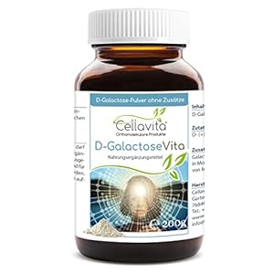 CELLAVITA D-Galactose Vita poeder (> 98% hoogzuiver ) | D-(+) galactose | natuurlijke enkele suiker suiker (200g)