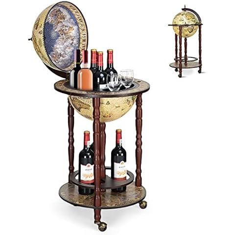 GiantexUK Globe Drinks Cabinet with Open Shelves Cover