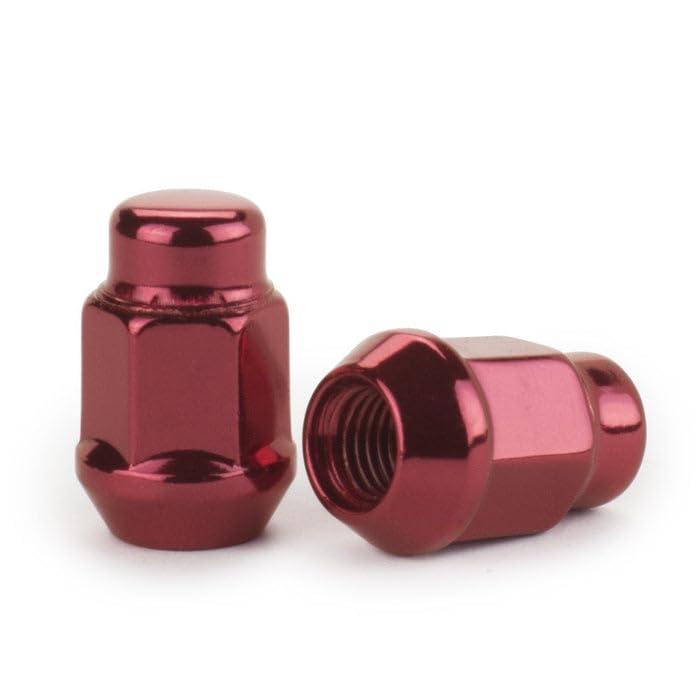 16Pc Compatible with EZ-GO Golf Cart ClubCar Red Lug Nuts 1/2x20 Closed End Compatible with Golf Carts