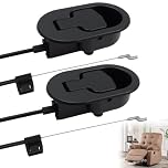 Piaeny Recliner Release Pull Handle with Cable, 4 PCS Universal Recliner Handle Replacement, Metal Replacement Cable, Compatible with Ashley/La-Z-Boy & Major Brands for Home Repair