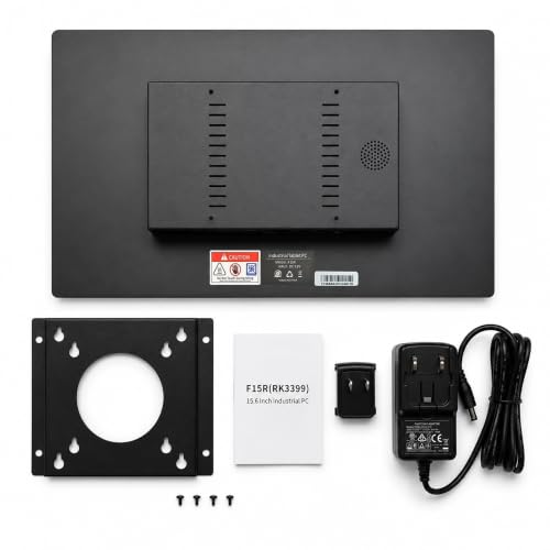 Image of 15.6 inch All-in-One Panel PC Industrial Computers, Android 12 Fanless Tablet RK3399 4GB RAM /64GB ROM, Embedded Touchscreen Computer HDMI 2.0 WiFi 5 Bluetooth 4.2 for Office /Automation /Kiosk /Bar /Warehouse