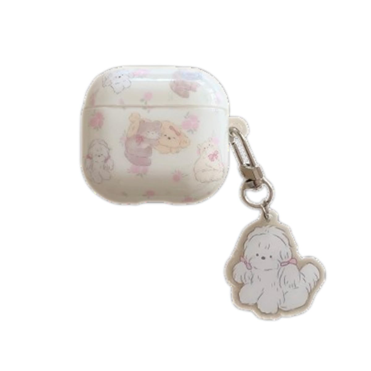 GUAYQAT Case for Airpods 4,Cute Cartoon Pattern Design Headphone Protective Cover for Air pods 4th Gen,Ear Buds Shell for Girls Women (Puppy)