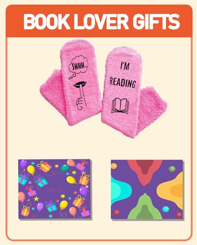 Reading Socks with Gift Box, Bookish Gifts for Women, Funny Reading Accessories for Teacher, Students and Book Lovers2
