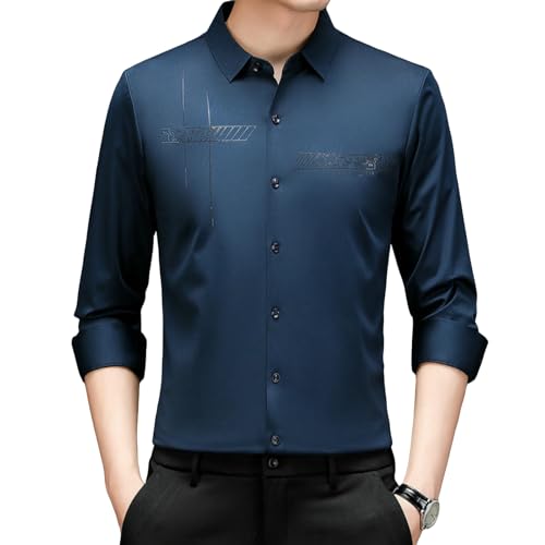 Chemise sans couture homme imprimée finis les plis et repassage