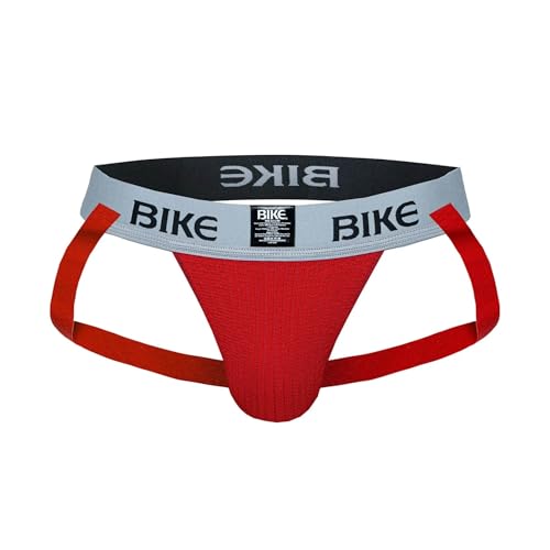 Bike Athletic Classic Jockstrap | Soft Cotton Pouch for Breathable Comfort | Durable 3-Inch Elastic Waistband for Superior Fit and Support | Iconic Since 1874 | Perfect for Athletics and Fashion Red