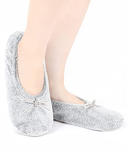 Image of Panda Bros Women's Ballerina Slipper Socks - One Pair Anti-Skid Comfy Warm Ballet Style House Slippers for Indoor Home, Winter, Wedding, and Birthday Gifts for Women