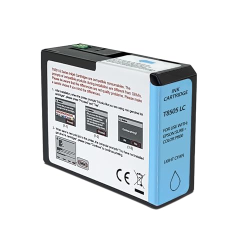 T850 Ink Cartridge Remanufactured T8505 T850500 Light Cyan Ink Cartridge Replacement for Epson Surecolor P800 Printer (Light Cyan,1 Pack) -  YOUEXPERT, T8504