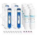 5 Micron PP Sediment Water Filters (6 Pack), 150 GPD RO Membrane and Housings (4 Set) from Membrane Solutions