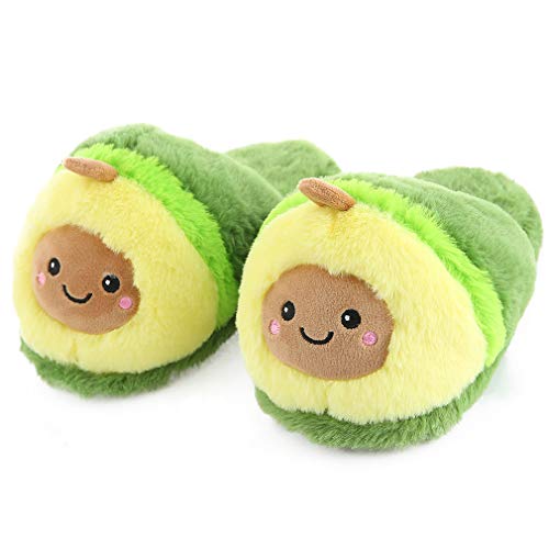 Plush Pitaya Mangosteen Pineapple Avocado Slippers for Women Fruit Wide Womens Slippers